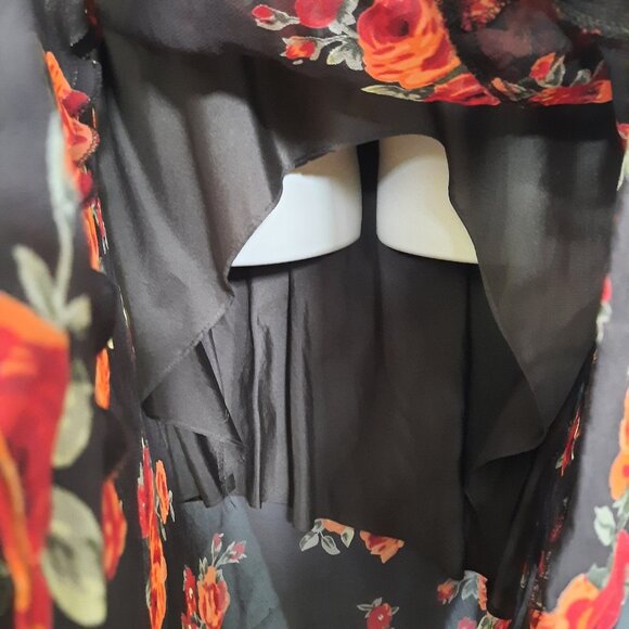 Y2K Floral Maxi Skirt Womens Size XL Brown Boho Hippie Fairy Whimsigoth Romantic - Picture 4 of 8